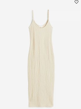 H&M Light Beige Crinkled Jersey Dress